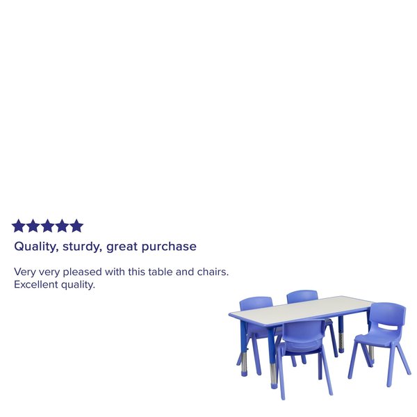 Rectangle Activity Table, 23.625 X 47.25 X 23.5, Plastic, Steel Top, Grey