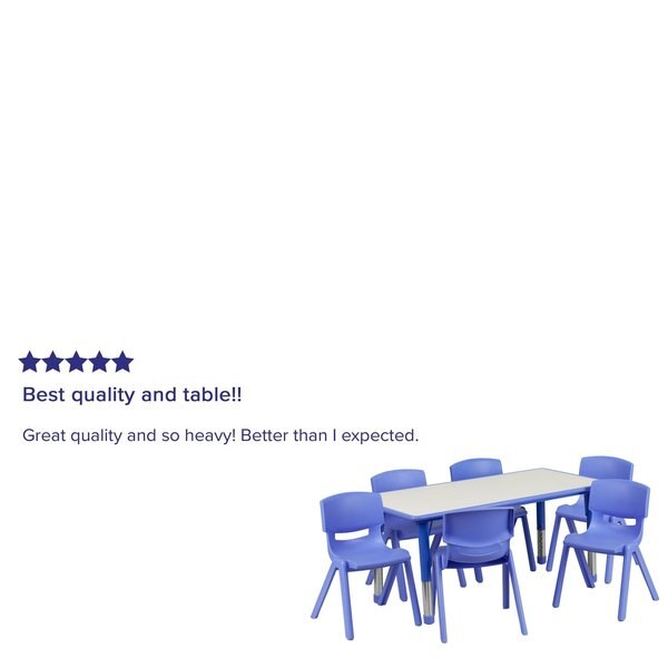 Rectangle Activity Table, 23.625 X 47.25 X 23.5, Plastic, Steel Top, Grey