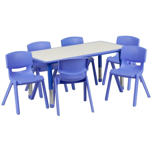 Rectangle Activity Table, 23.625 X 47.25 X 23.5, Plastic, Steel Top, Grey