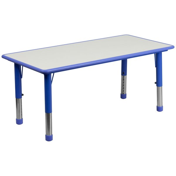 Rectangle Activity Table, 23.625 X 47.25 X 23.5, Plastic, Steel Top, Grey