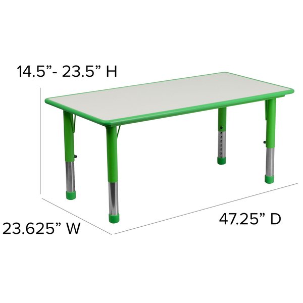 Rectangle Preschool Table, Green, 23-5/8
