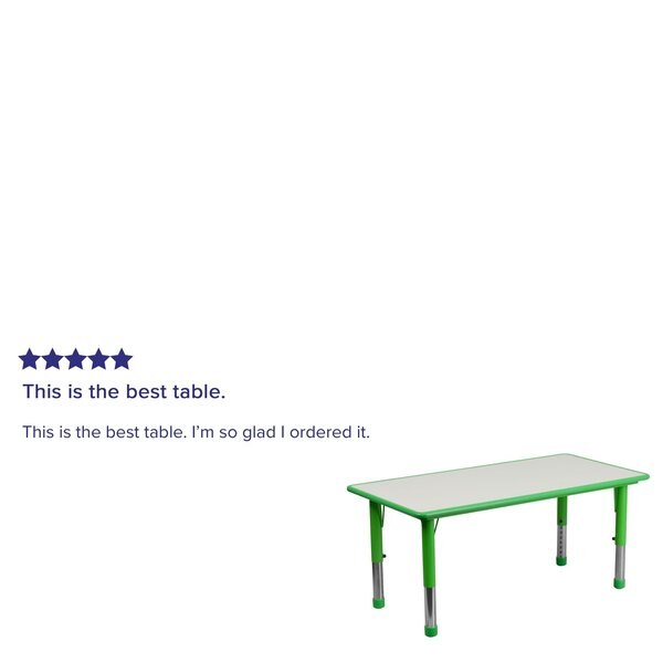 Rectangle Preschool Table, Green, 23-5/8