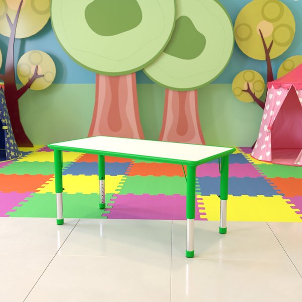 Rectangle Preschool Table, Green, 23-5/8