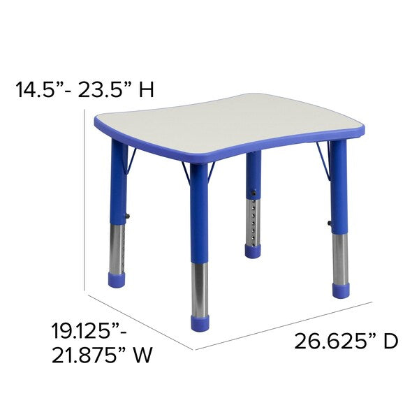 Rectangle Preschool Table, Bl, 21.875
