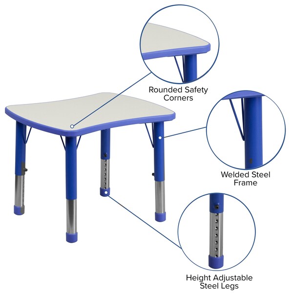 Rectangle Preschool Table, Bl, 21.875