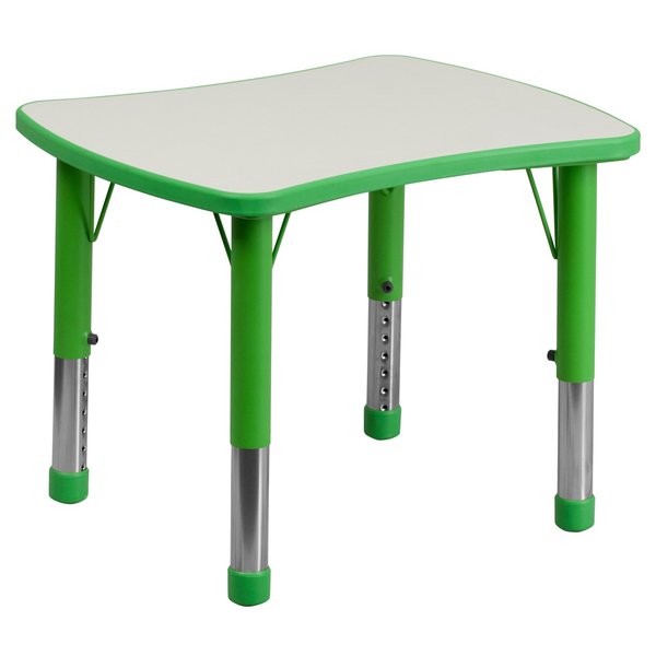 Rectangle Preschool Table, Green, 21-7/8