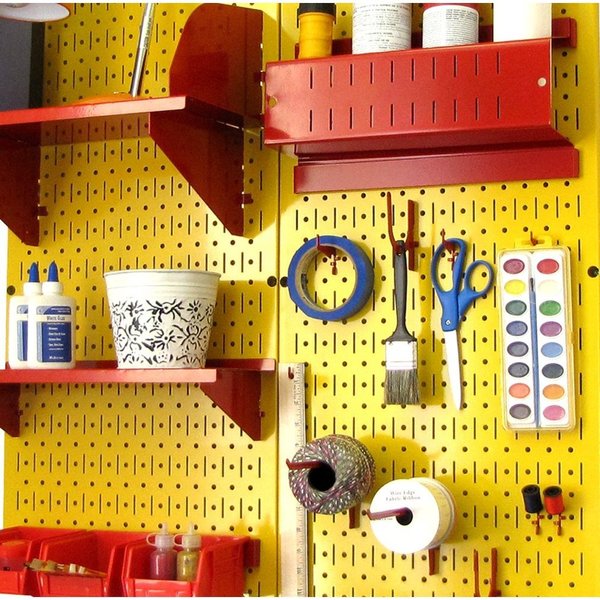 Industrial Pegboard, Yellow Metal Peg Boards, PK2