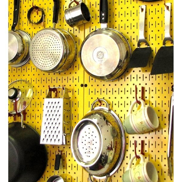 Industrial Pegboard, Yellow Metal Peg Boards, PK2