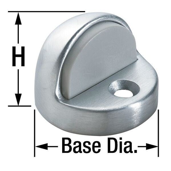 Dome Door Stop, Cast Brass, 1-1/2