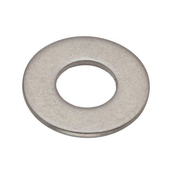 Flat Washer, Fits Bolt Size #10 , Stainless Steel Plain Finish, 100 PK