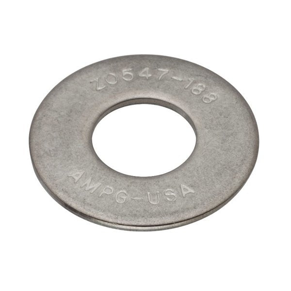 Flat Washer, Fits Bolt Size 1/2 in , Stainless Steel Plain Finish, 100 PK