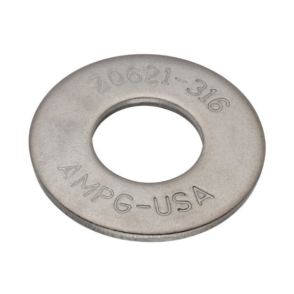 Flat Washer, Fits Bolt Size 3/4 in , Stainless Steel Plain Finish, 10 PK