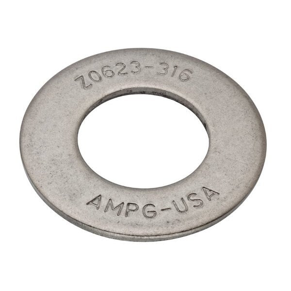 Flat Washer, Fits Bolt Size 1 in , Stainless Steel Plain Finish, 10 PK
