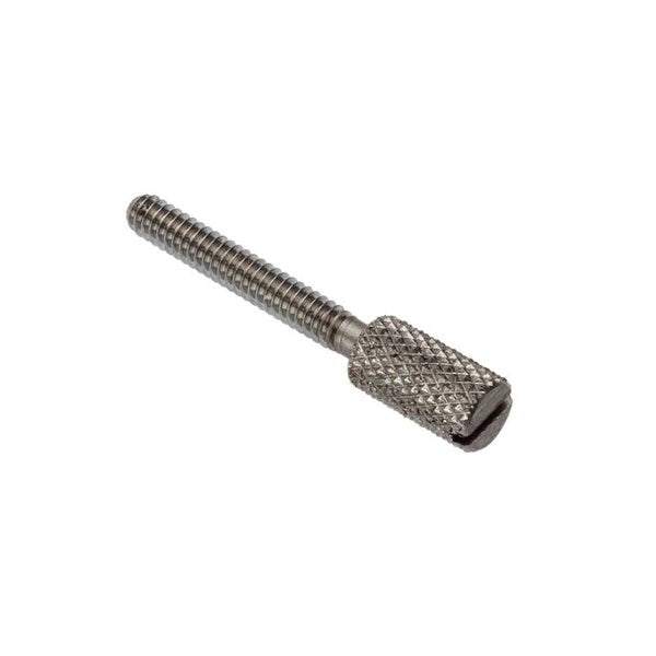 Thumb Screw, #8-32 Thread Size, Slotted, Plain Stainless Steel, 1/2 in Lg