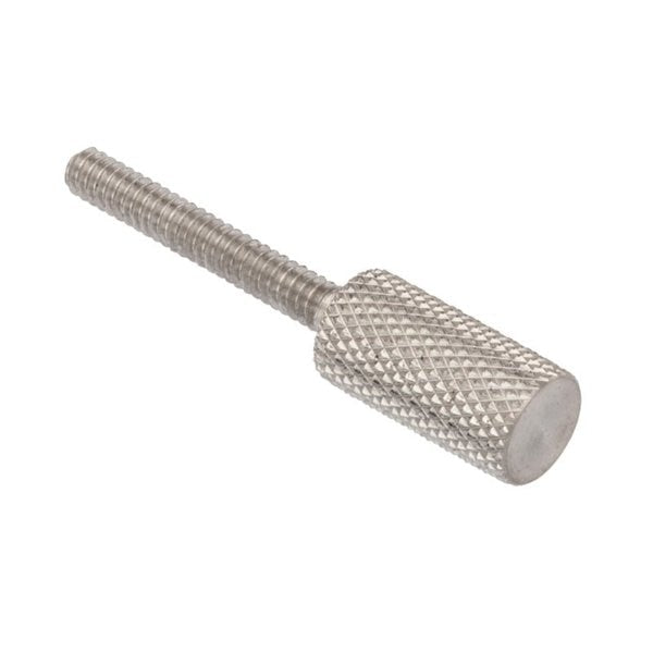 Thumb Screw, #4-40 Thread Size, Round, Plain 18-8 Stainless Steel, 1/2 in Head Ht, 1/2 in Lg