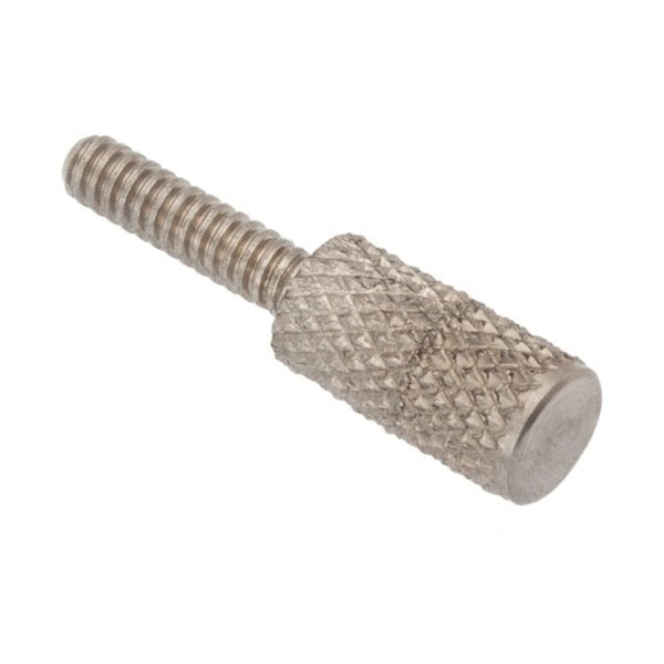 Thumb Screw, #6-32 Thread Size, Round, Plain 18-8 Stainless Steel, 1/2 in Head Ht, 1/2 in Lg