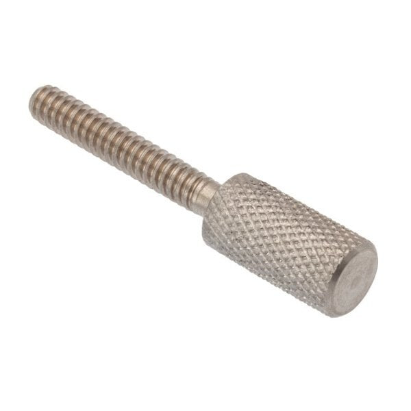 Thumb Screw, #6-32 Thread Size, Round, Plain 18-8 Stainless Steel, 1/2 in Head Ht, 3/4 in Lg