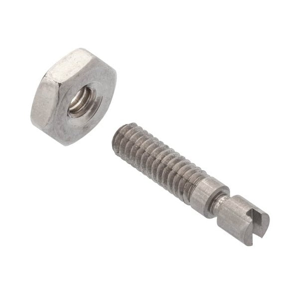 Headless with Jam Nut Spring Anchor, #5-40, 5/8 in L, 18-8 Stainless Steel Plain
