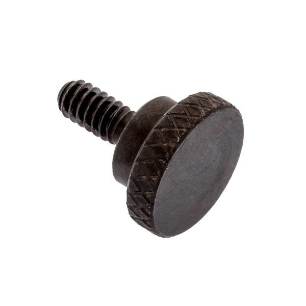 Thumb Screw, #4-40 Thread Size, Round, Black Oxide Steel, 3/32 in Head Ht, 7/16 in Lg