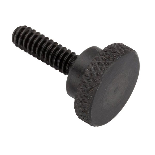 Thumb Screw, #4-40 Thread Size, Round, Black Oxide Steel, 3/32 in Head Ht, 9/16 in Lg