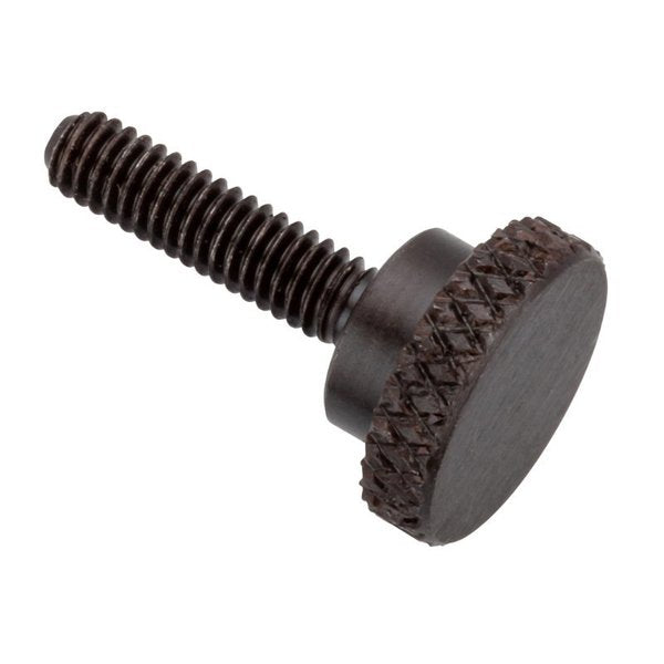 Thumb Screw, #4-48 Thread Size, Round, Black Oxide Steel, 7/32 in Head Ht, 3/4 in Lg