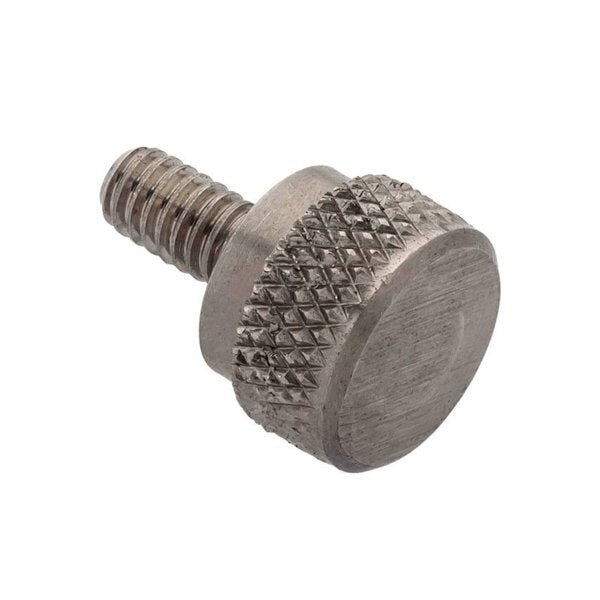 Thumb Screw, #8-32 Thread Size, Round, Plain 18-8 Stainless Steel, 7/32 in Head Ht, 5/8 in Lg