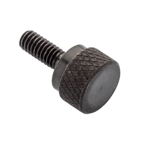 Thumb Screw, #8-32 Thread Size, Round, Black Oxide Steel, 7/32 in Head Ht, 3/4 in Lg