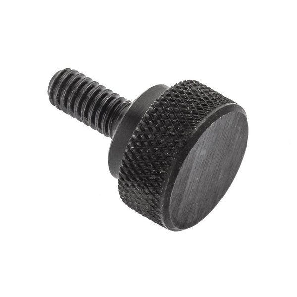 Thumb Screw, #8-32 Thread Size, Round, Black Oxide Steel, 7/32 in Head Ht, 11/16 in Lg