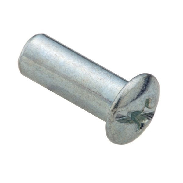 Combo Barrel, #6-32, 1/2 in Brl Lg, 3/16 in Brl Dia, Steel Zinc Plated