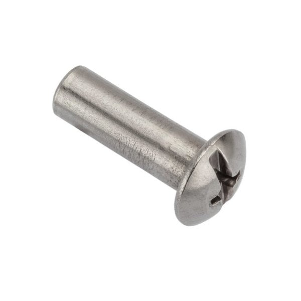 Combo Barrel, #10-24, 2 in Brl Lg, 1/4 in Brl Dia, 410 Stainless Steel Zinc Plated
