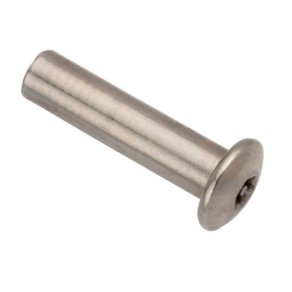 Barrel Bolt, #10-24, 1 in Brl Lg, 1/4 in Brl Dia, 18-8 Stainless Steel Plain