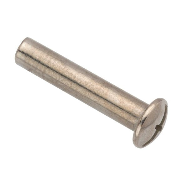 Barrel Bolt, #10-24, 1 1/4 in Brl Lg, 1/4 in Brl Dia, 18-8 Stainless Steel Plain, 5 PK