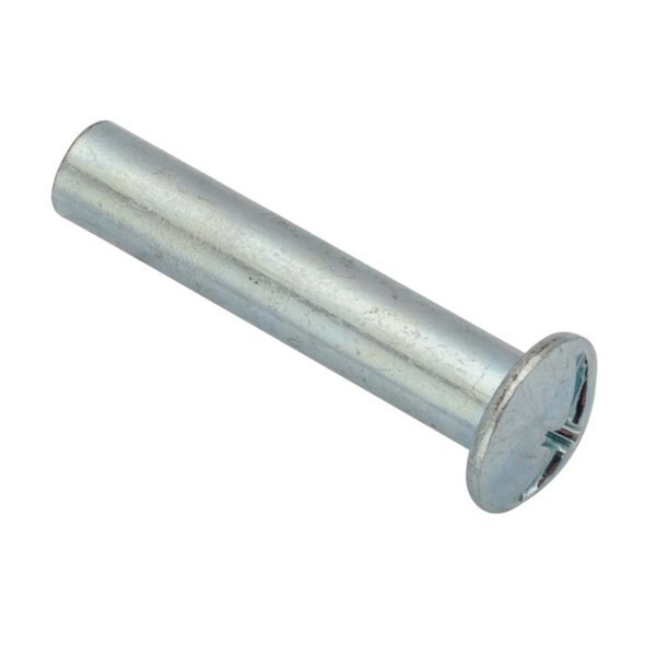 Barrel Bolt, #10-24, 1 1/4 in Brl Lg, 1/4 in Brl Dia, Steel zinc, 50 PK