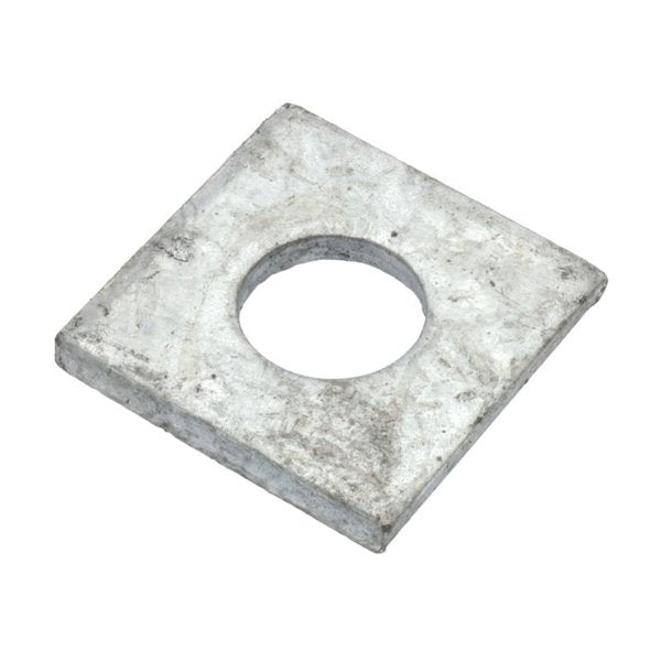 Square Washer, Fits Bolt Size 7/8 in Low Carbon Steel, Galvanized Finish