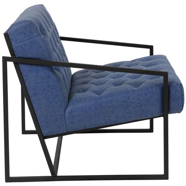 Retro Blue Lounge Chair, 29 W 31-3/4