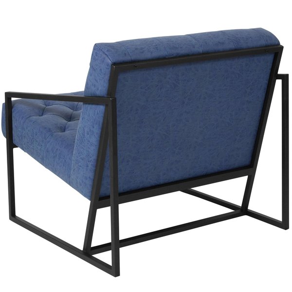 Retro Blue Lounge Chair, 29 W 31-3/4