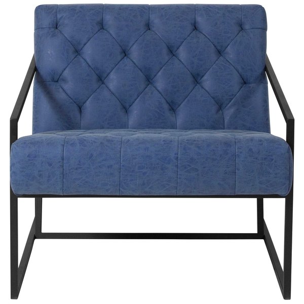 Retro Blue Lounge Chair, 29 W 31-3/4