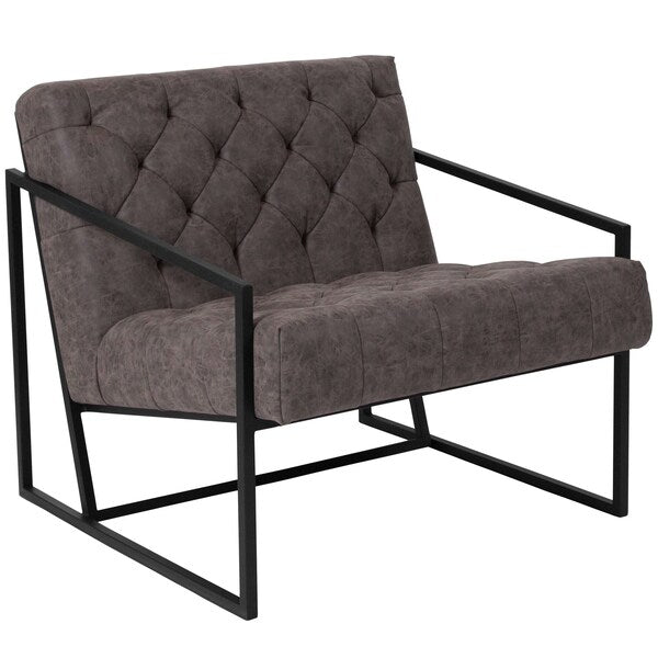 Retro Gray Lounge Chair, 29 W 31-3/4
