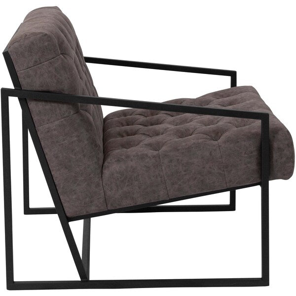 Retro Gray Lounge Chair, 29 W 31-3/4