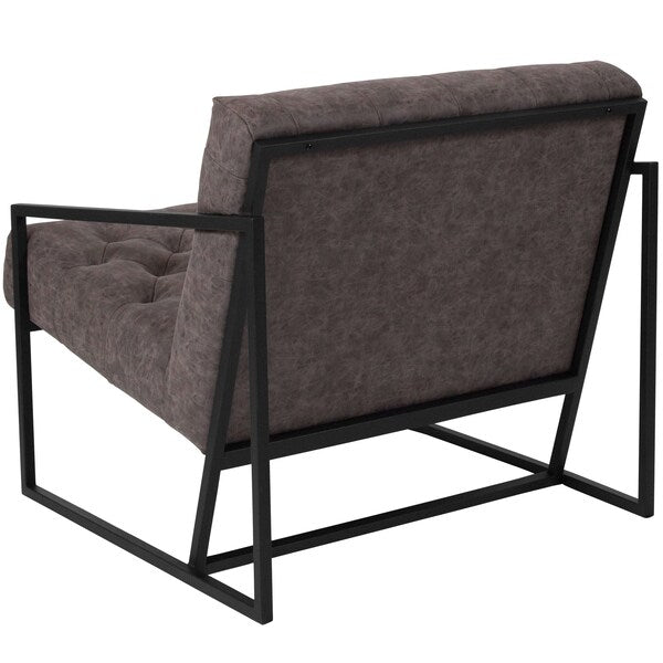 Retro Gray Lounge Chair, 29 W 31-3/4