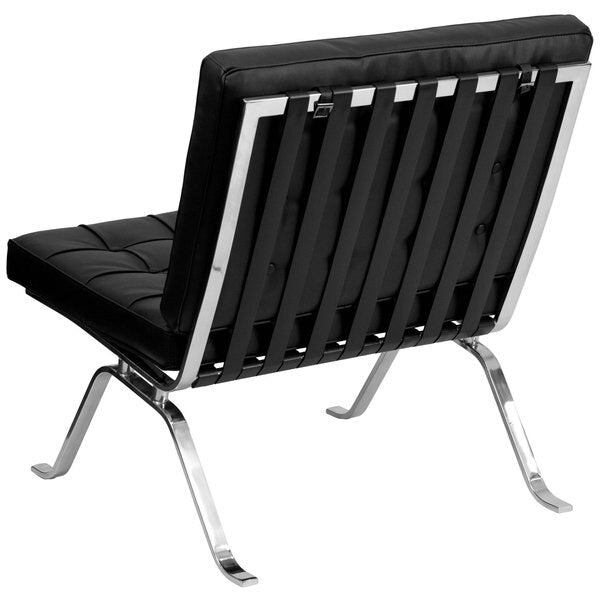Leather Lounge Chair, Flash Series, Blk, 32