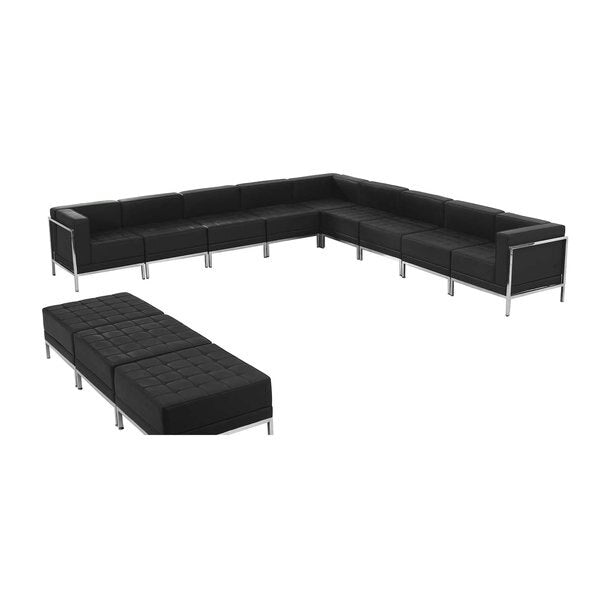 12 pcs. Black Leather Reception Set, Imagination Series
