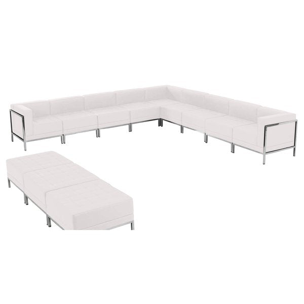 12 pcs. White Leather Reception Set, Imagination Series