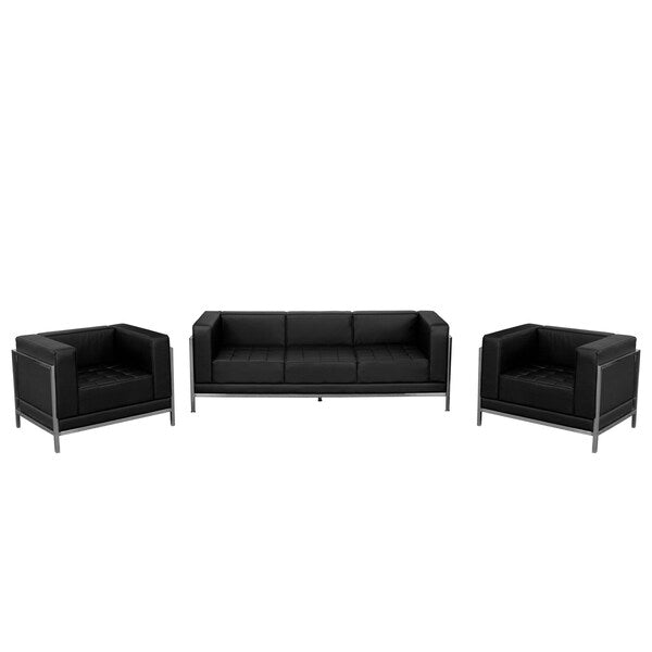 3 pcs. Living Room Set, Upholstery Color: Black