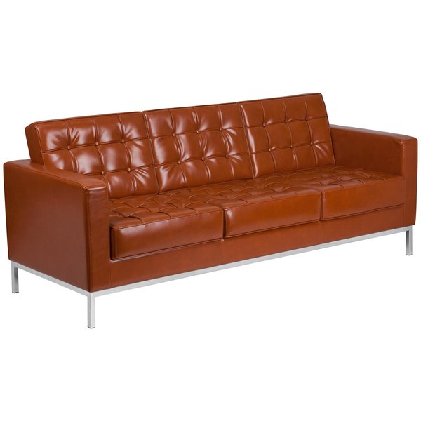 Cognac Leather Sofa, Lacey Series, 31