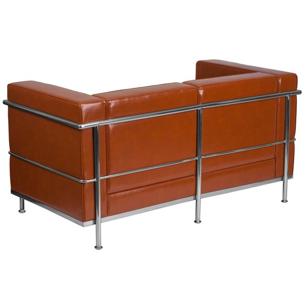Cognac Leather Loveseat 57