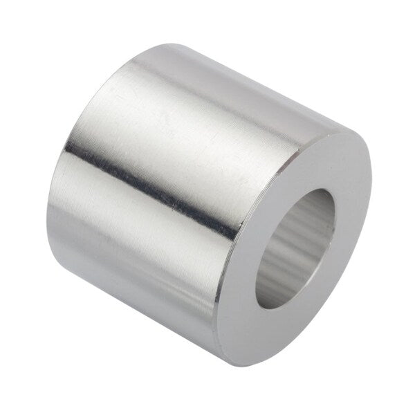 Round Spacer, 3/4 Screw Size, Plain Aluminum, 1-1/4 Overall Lg, 3/4 in Inside Dia