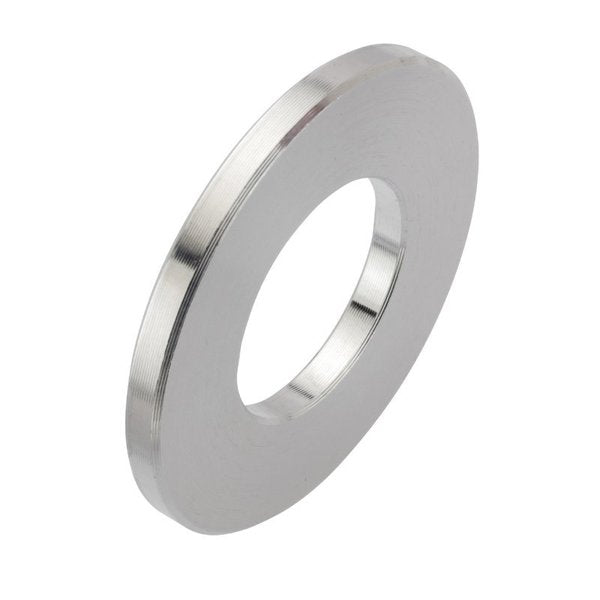 Round Spacer, 3/4 Screw Size, Plain Aluminum, 1/8 Overall Lg, 3/4 in Inside Dia