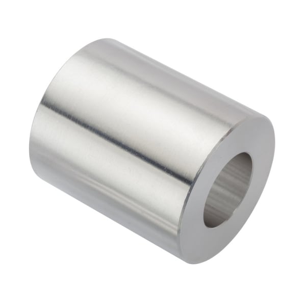Round Spacer, 3/4 Screw Size, Plain Aluminum, 1-3/4 Overall Lg, 3/4 in Inside Dia