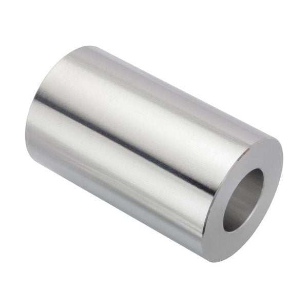 Round Spacer, 3/4 Screw Size, Plain Aluminum, 2-1/2 Overall Lg, 3/4 in Inside Dia